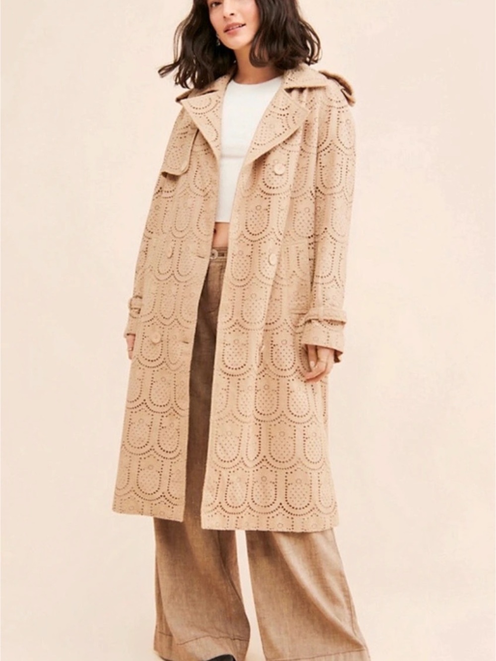 Farm Rio Statement Trench Coat. Oversized Small. 100% Cotton.